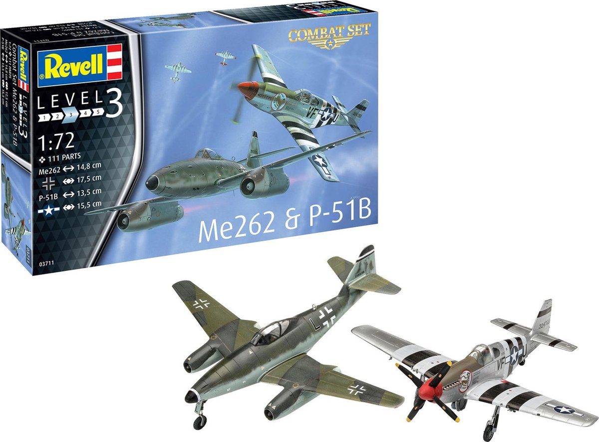 1:72   03711 Combat Set Messerschmitt Me262 & P-51B Mustang