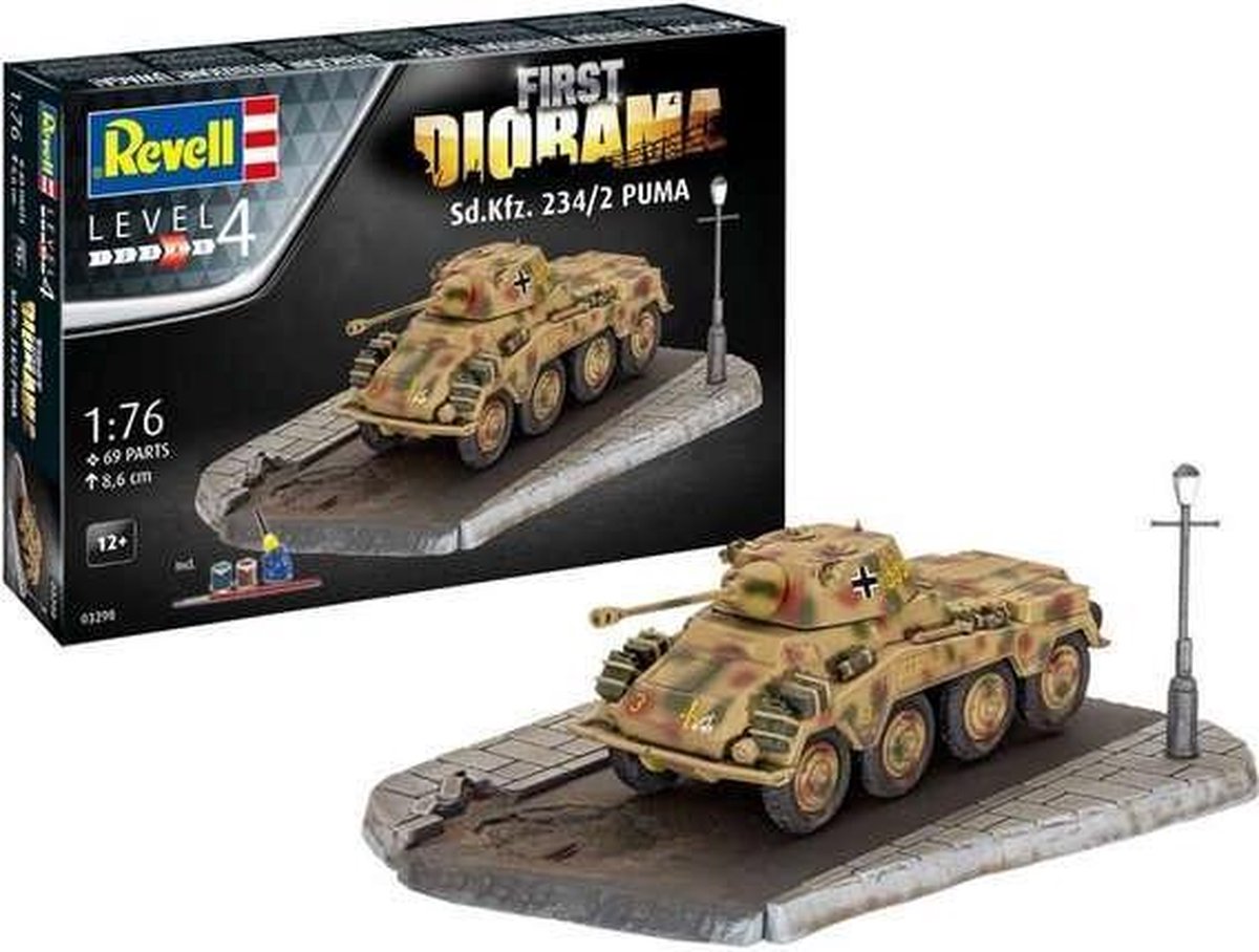 1:76   03298 First Diorama Set - Sd.Kfz. 234/2 Puma - Starter kit Plastic kit