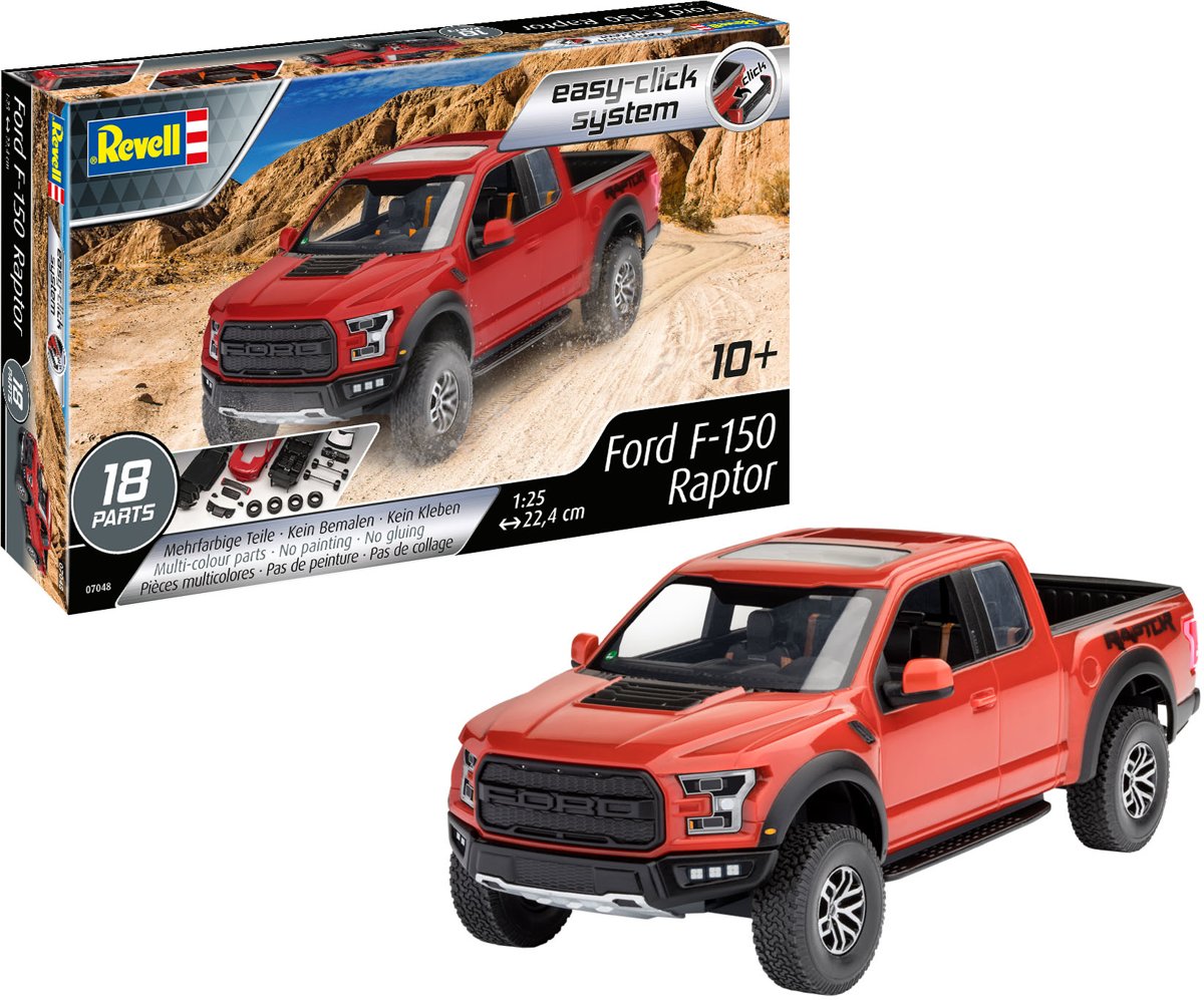 Ford F-150 Raptor Bouwdoos Easy-click system 18 parts Schaal 1:25 22,4 cm Revell 07048