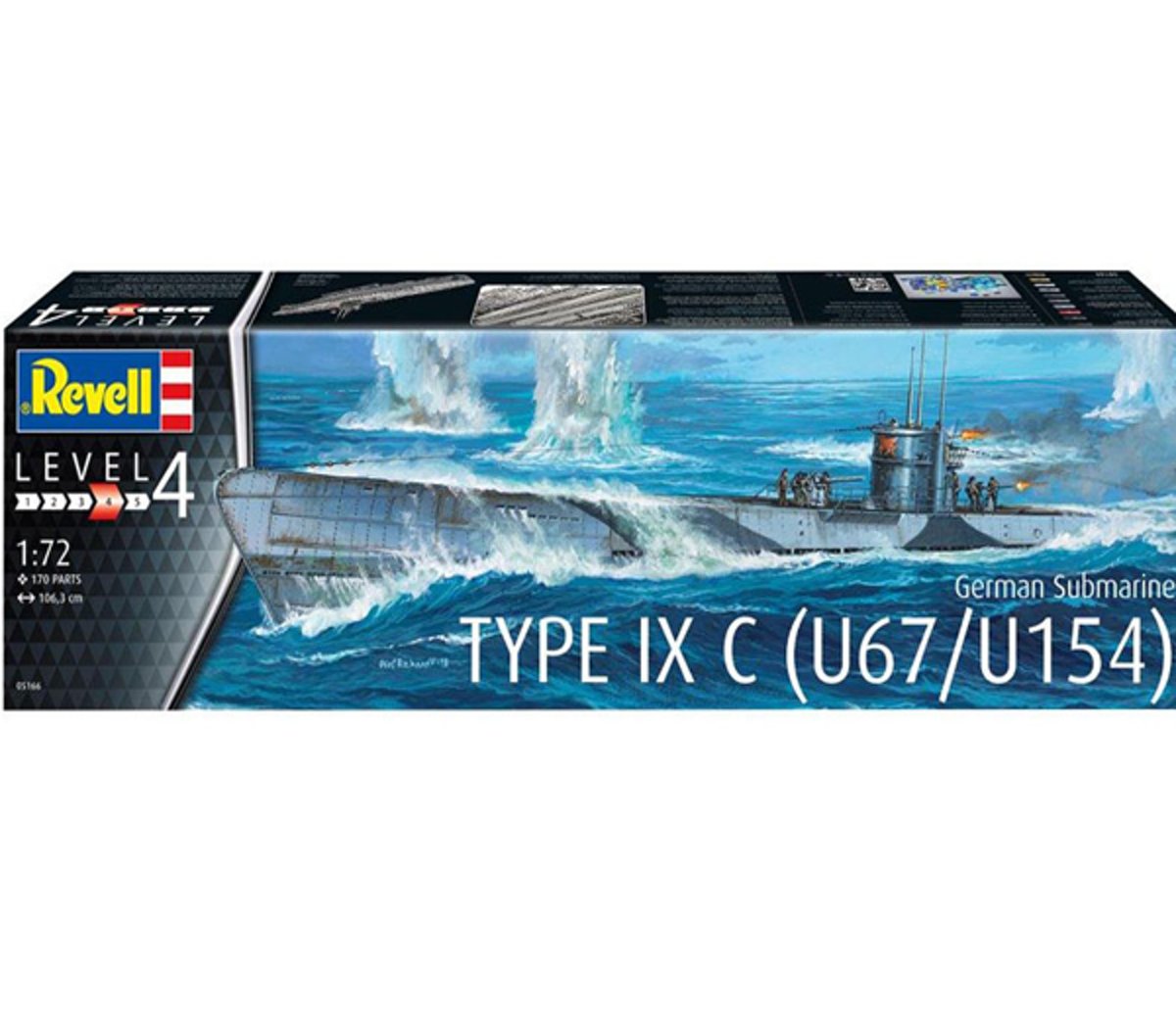 REVELL 1:72 German Submarine Type IX C U67/U