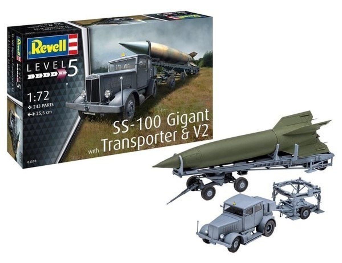 REVELL 1:72 SS-100 Gigant + Transporter + V2