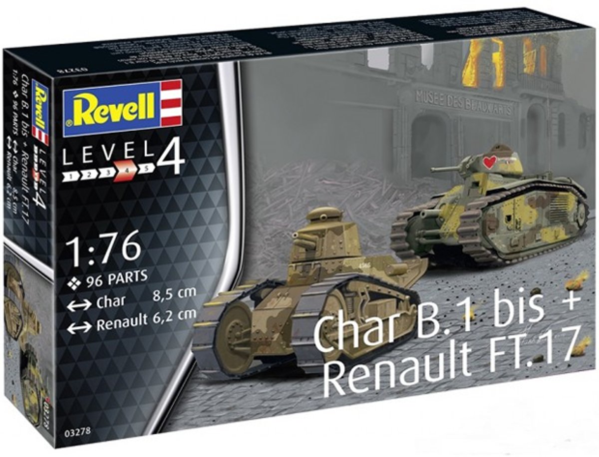 REVELL 1:76 Char B.1 bis & Renault FT.17