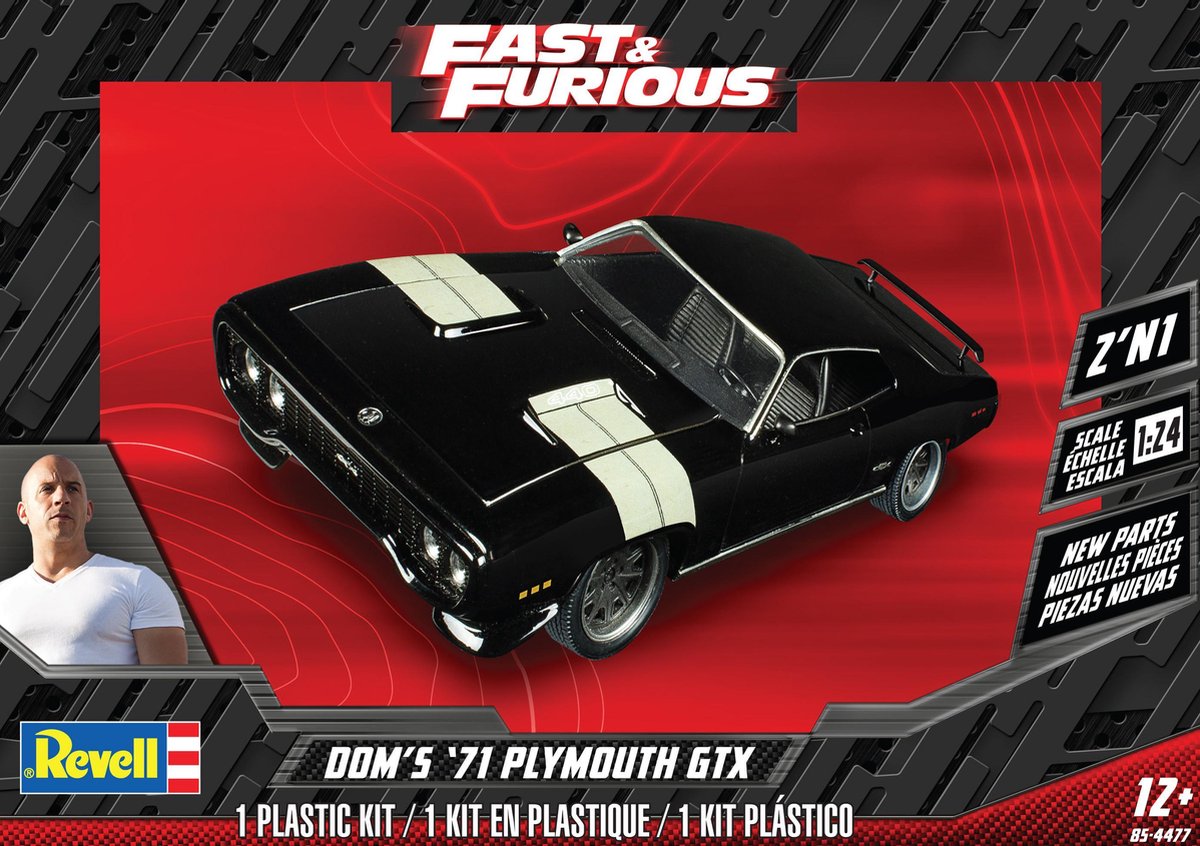   - Fast & Furious - Doms 71 Plymouth GTX - schaal 1:24 - kit