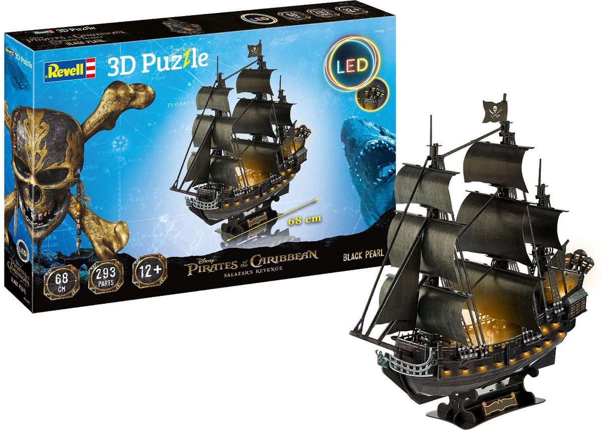   00155 Black Pearl Ship - LED Edition 3D Puzzel