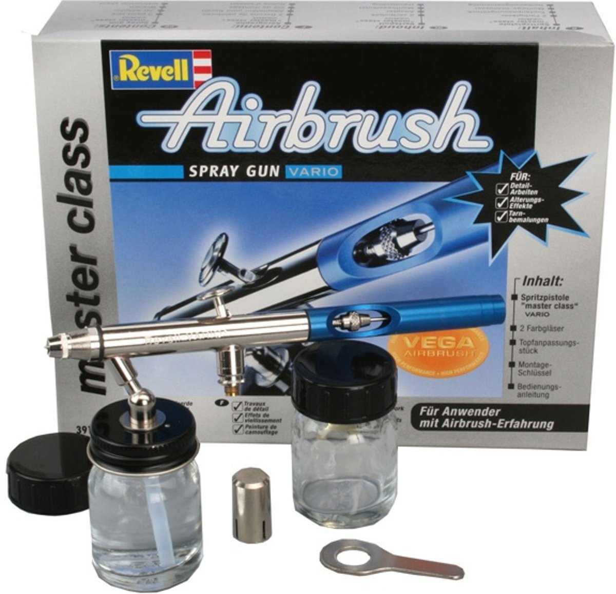 Revell Airbrush Spraypistool Master Class Zwart 4-delig