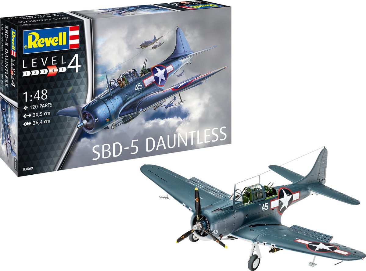   Bouwpakket Sbd-5 Dauntless 27,5 Cm 1:48 Grijs 125-delig