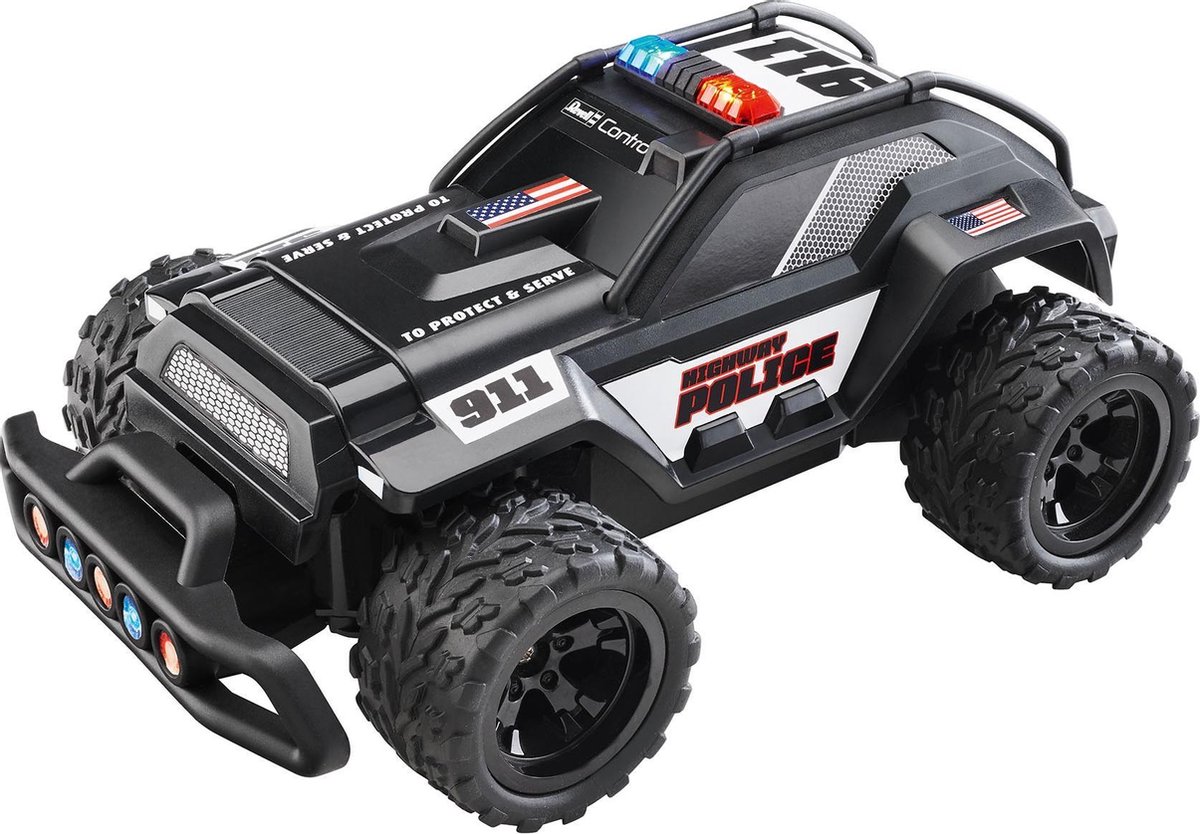   Highway Police Black RC model car Electric Police & Emergency Service vehicle RtR 2,4 GHz