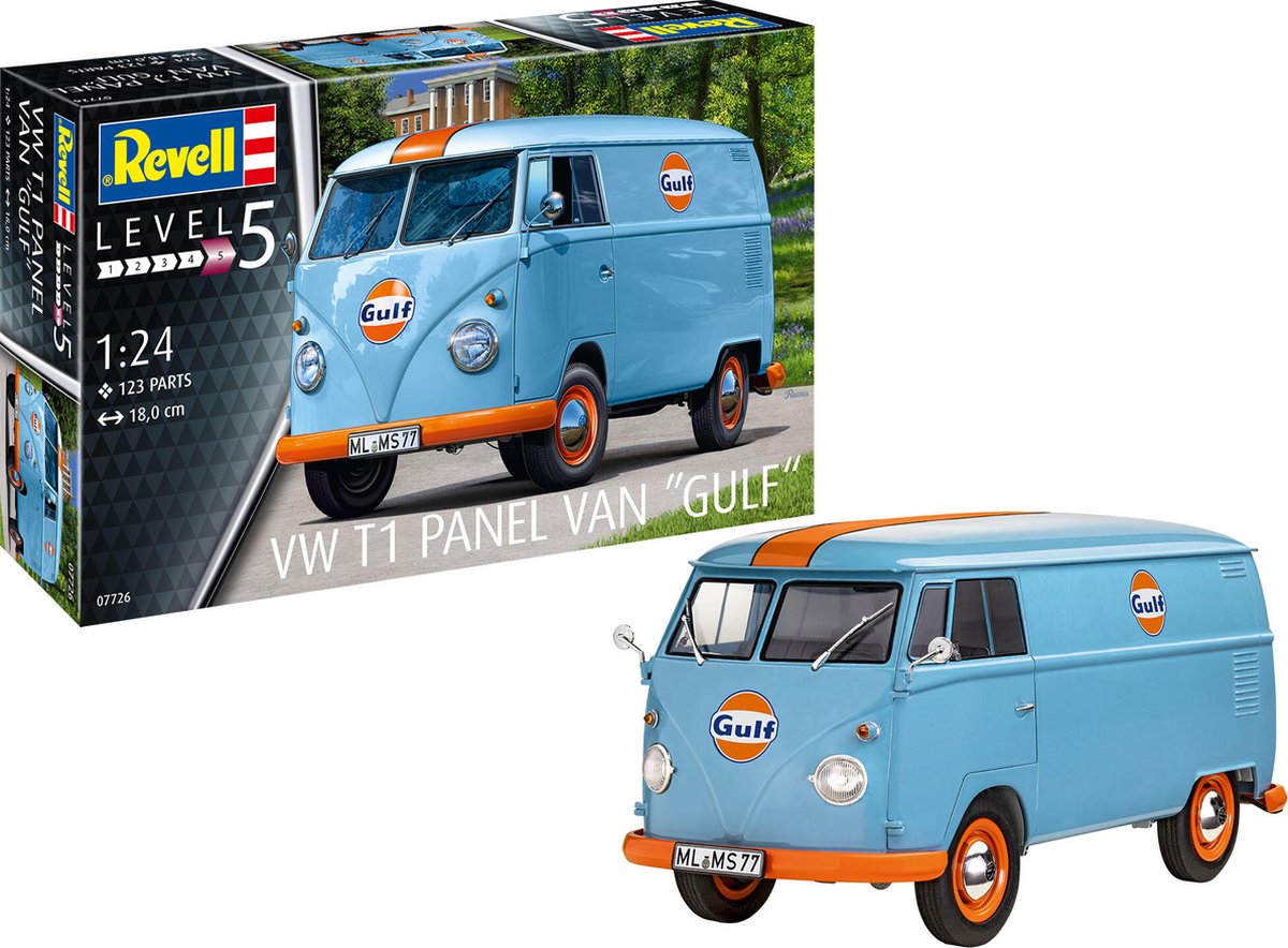   Modelbouwpakket Auto - 07726 Volkswagen T1 Panel Bus -Gulf- Plastic - 1:24 -