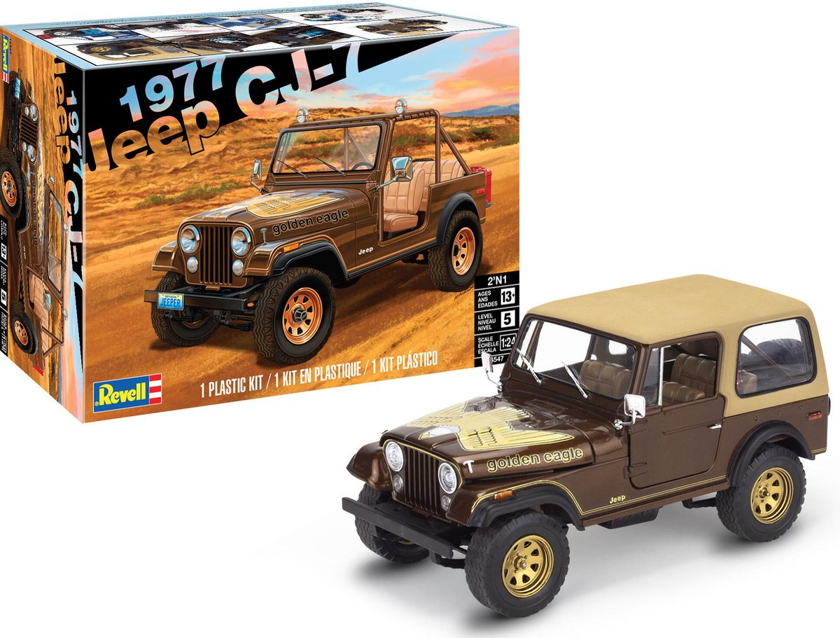   Modelbouwpakket Auto - 14547 1977 Jeep CJ-7 - Amerikaanse Auto Plastic - 1:24 -