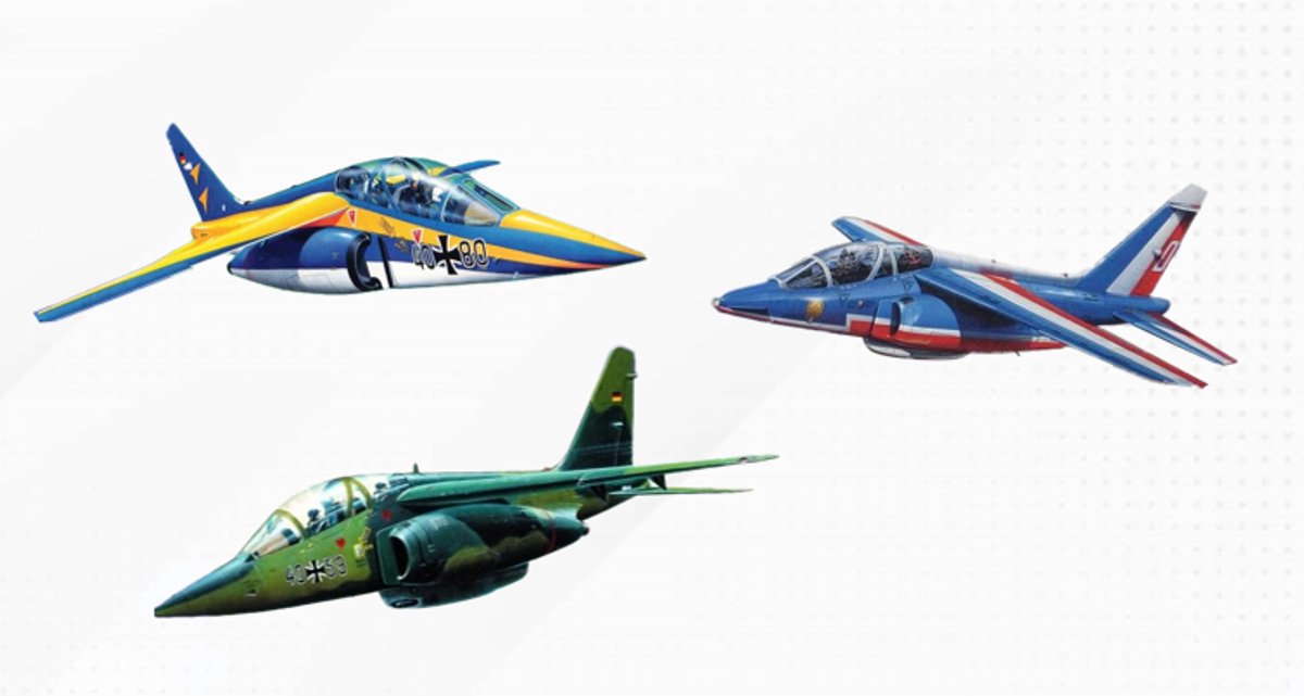   Modelbouwpakket Militaire voertuigen - 03810 50th Anniversary - Alpha Jet Planes - 3 Kits! Plastic - 1:144 -