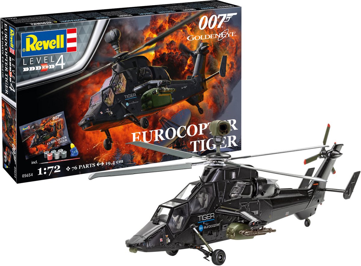   Modelbouwpakket Militaire voertuigen - 05654 James Bond 007 - Eurocopter Tiger - Geschenkset Plastic - 1:72 -