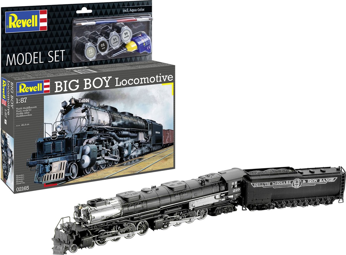   Modelbouwpakket Militaire voertuigen - 62165 Big Boy Locomotive - Stoom Locomotief - Model Set Plastic - 1:87 -