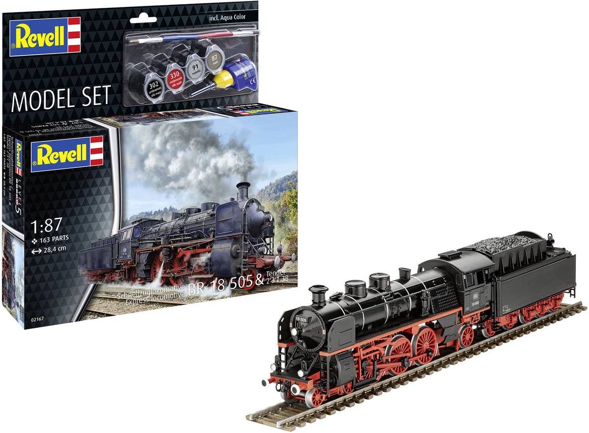   Modelbouwpakket Militaire voertuigen - 62167 Baureihe 18 505 - Tender 23 T 38 - Stoomlocomotief - Model Set Plastic - 1:87 -
