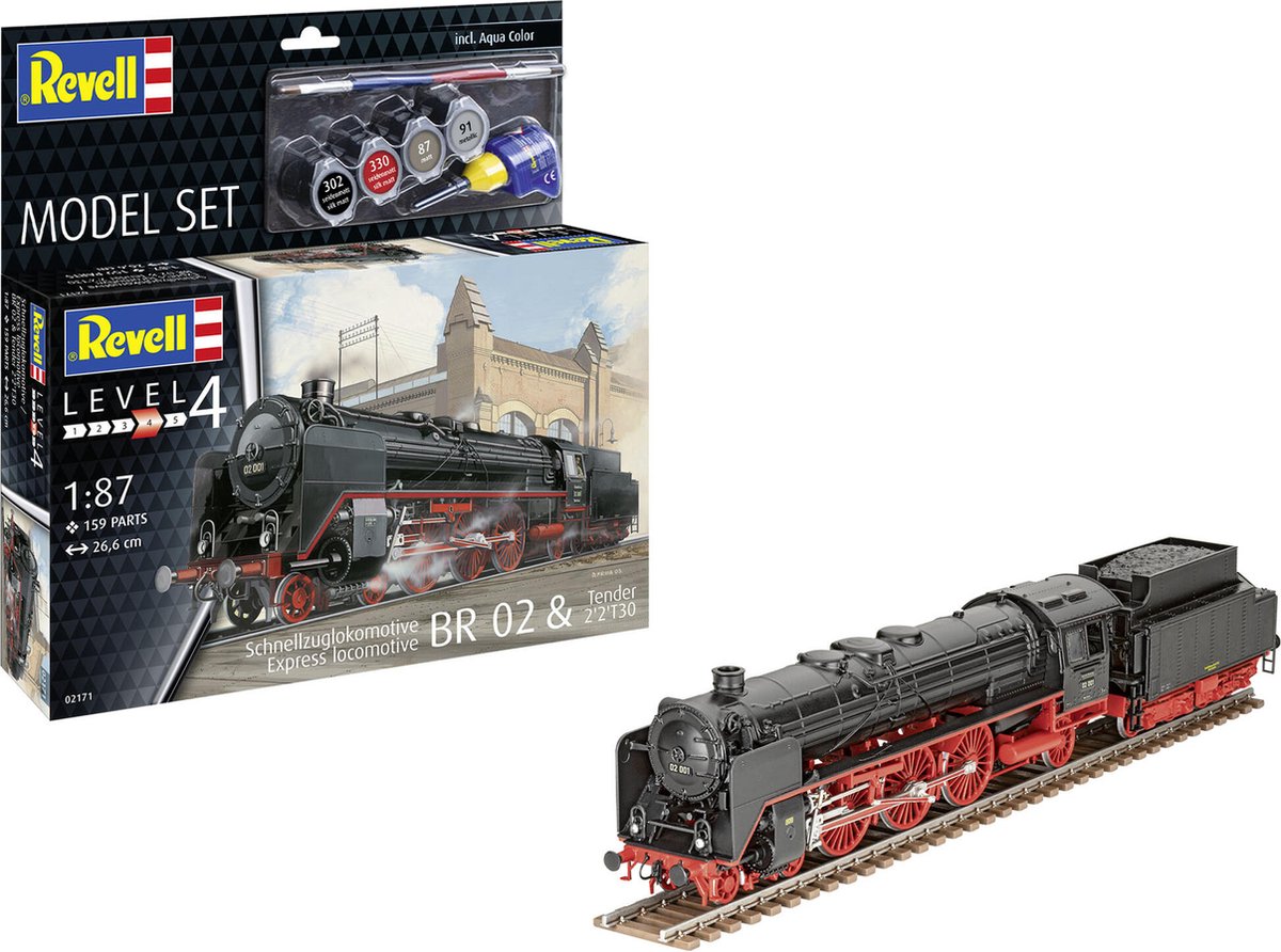   Modelbouwpakket Militaire voertuigen - 62171 Express locomotive BR 02 - Tender 22T30 - Model Set Plastic - 1:87 -