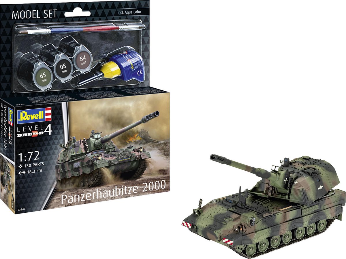   Modelbouwpakket Militaire voertuigen - 63347 Panzerhaubitze 2000 - Model Set Plastic - 1:72 -