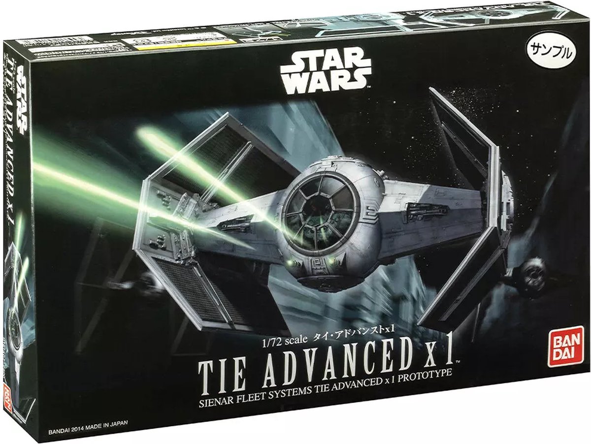   Modelbouwpakket Ruimtevaart - Bandai 01214 Star Wars TIE Advanced Plastic - 1:72 -
