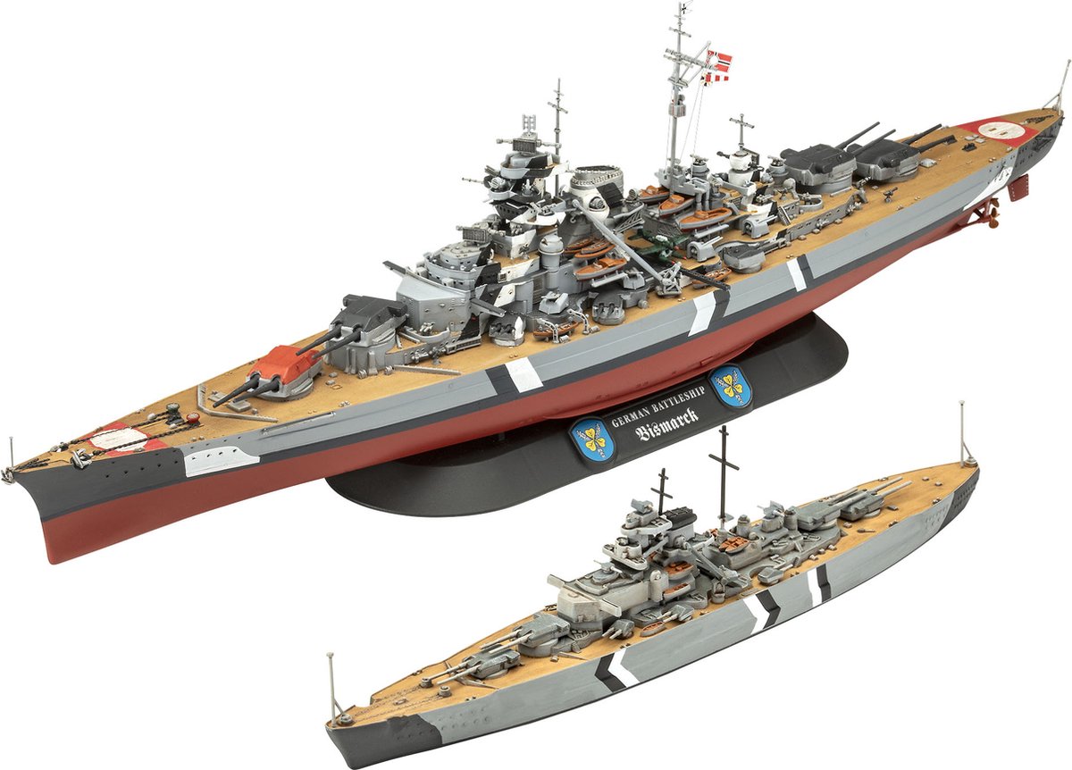   Modelbouwpakket Schepen - - 1:1200 05637 De legendarische Bismarck - 2 Schepen! - Geschenkset Plastic - 1:700 -
