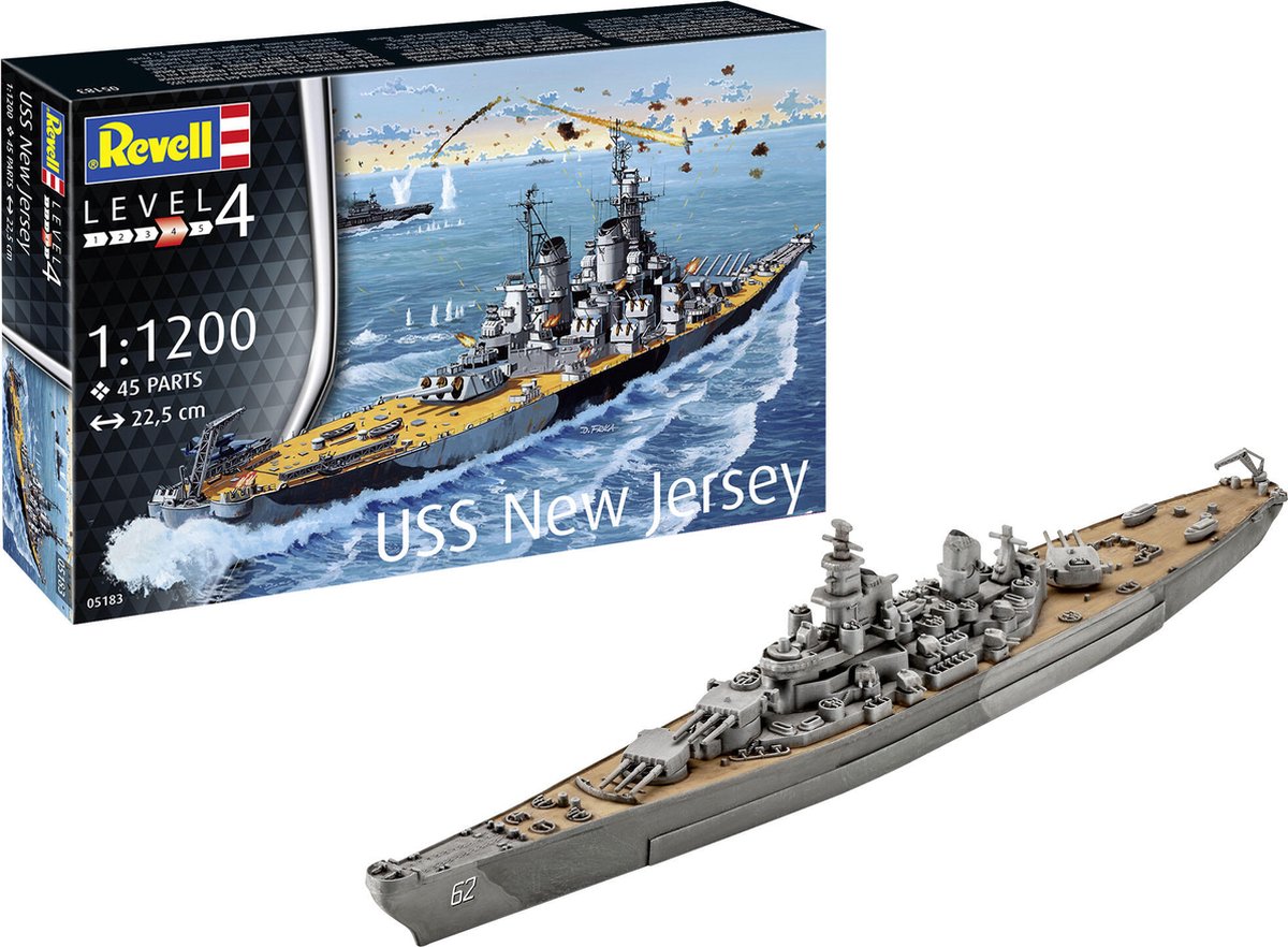   Modelbouwpakket Schepen - 05183 Battleship USS New Jersey Plastic - 1:1200 -