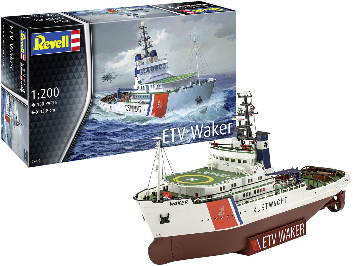   Modelbouwpakket Schepen - 05240 ETV Waker - Nederlandse Kustwacht Noodsleepvaartuig - Zeesleper Smit Houston Schip Plastic - 1:200 -
