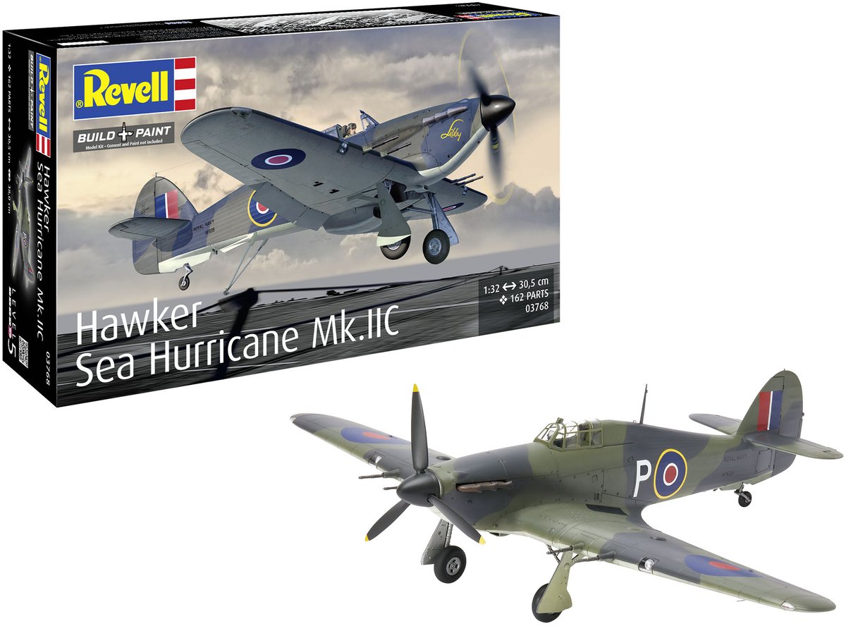   Modelbouwpakket Vliegtuigen - 03768 Hawker Sea Hurricane Mk Iic - Propellervliegtuig Plastic - 1:32 -