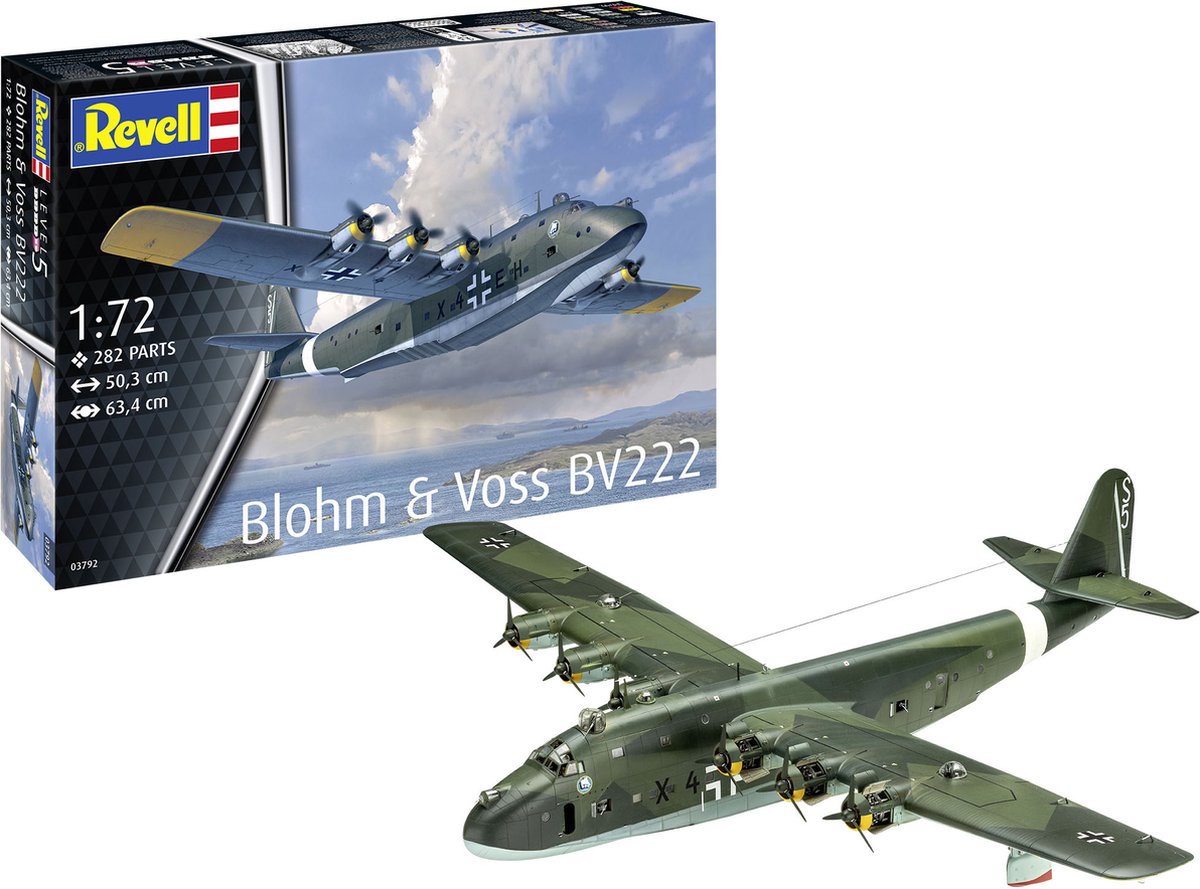   Modelbouwpakket Vliegtuigen - 03792 Blohm - Voss BV 222 - Propeller Vliegtuig Plastic - 1:72 -