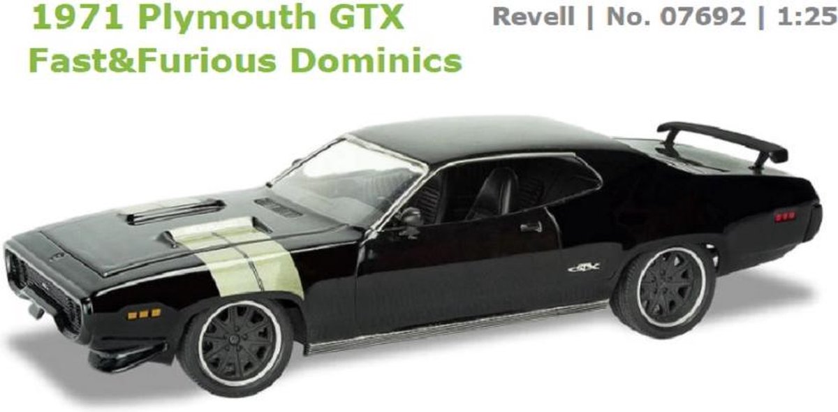   Plymouth GTX 1971 The fast and the Furious (modelbouw,1:24)