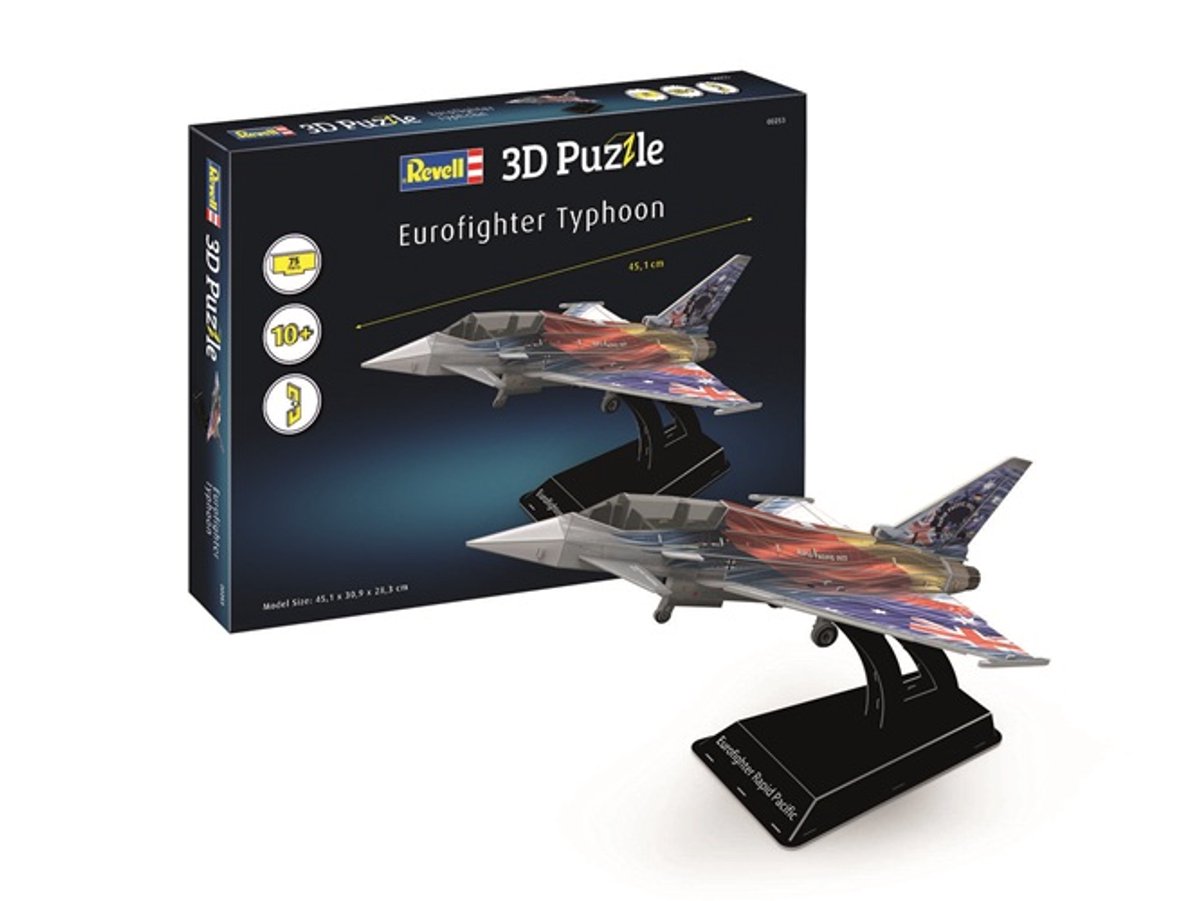   Puzzel - 00253 Eurofighter Typhoon - Straaljager - 75 Stukjes - 45,1cm 3D Puzzel