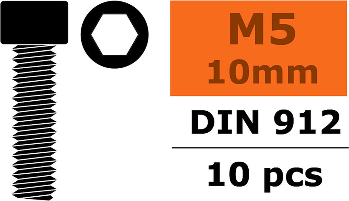 Revtec - Cilinderkopschroef - Binnenzeskant - M5X10 - Staal - 10 st