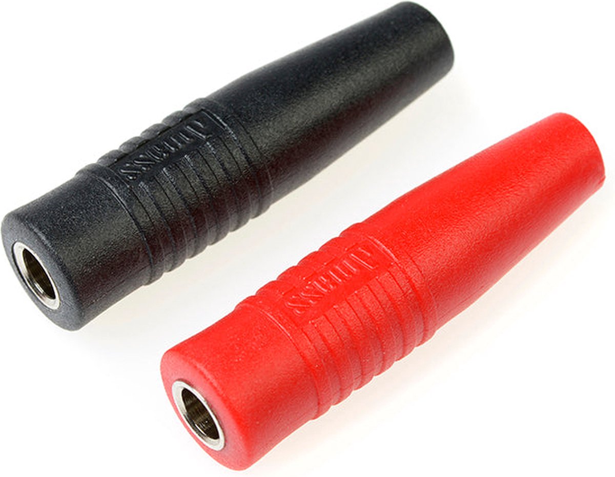 Revtec - Connector - Banana - Goudcontacten - Vrouw. 4mm - Zwart + Rood - 1 paar