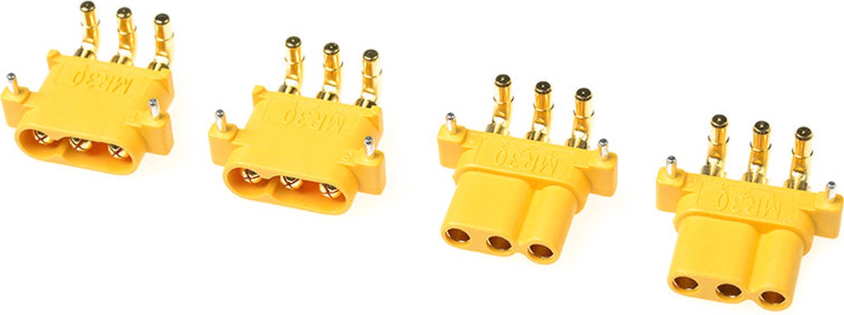 Revtec - Connector - MR-30PW 3-Polig - Goud contacten - Man. + Vrouw. - 2 paar