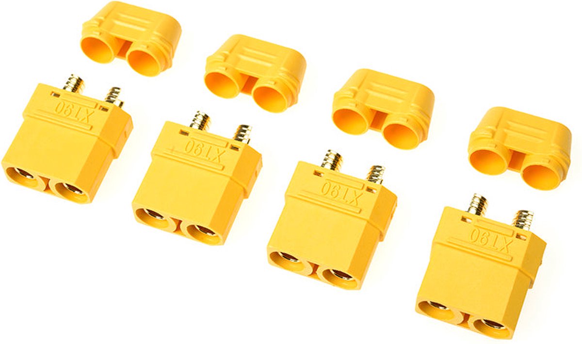 Revtec - Connector - XT-90H - Beschermkap - Goudcontacten - Mannelijk - 4 st