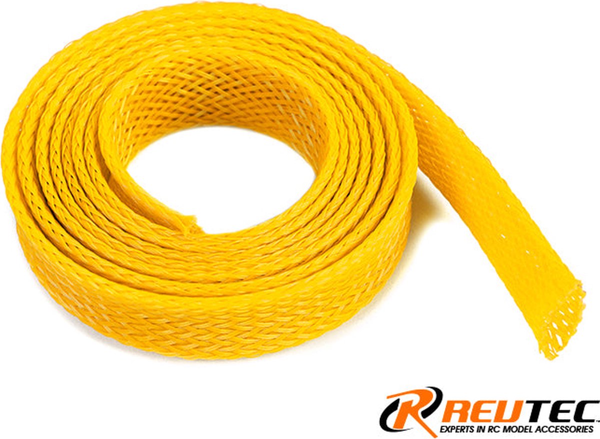 Revtec - Kabel beschermhoes - Gevlochten - 10mm - Geel - 1m