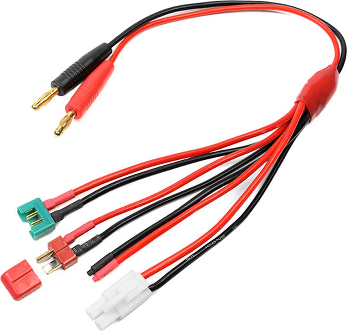 Revtec - Laadkabel - Universeel 4in1 - Tamiya, MPX, Deans, Free wire - 16 AWG Siliconen-kabel - 1 st