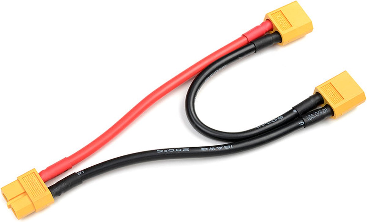 Revtec - Power Y-kabel - Serieel - XT-60 - 12AWG Siliconen-kabel - 12cm - 1 st