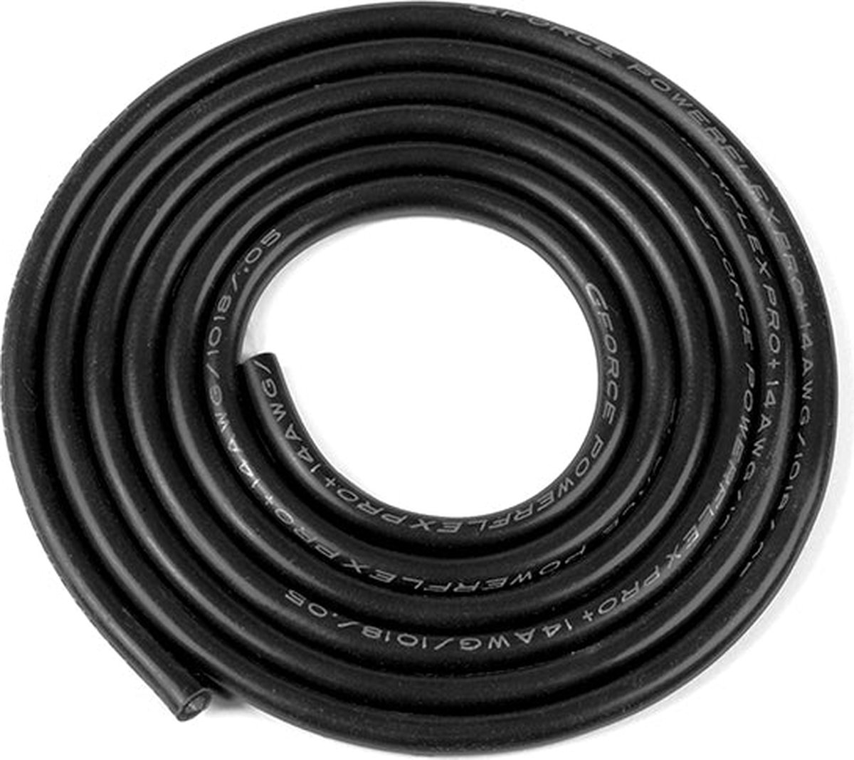 Revtec - Siliconen-kabel - Powerflex PRO+ - Zwart - 14AWG - 1018/0.05 Strengen - OD 3.5mm - 1m