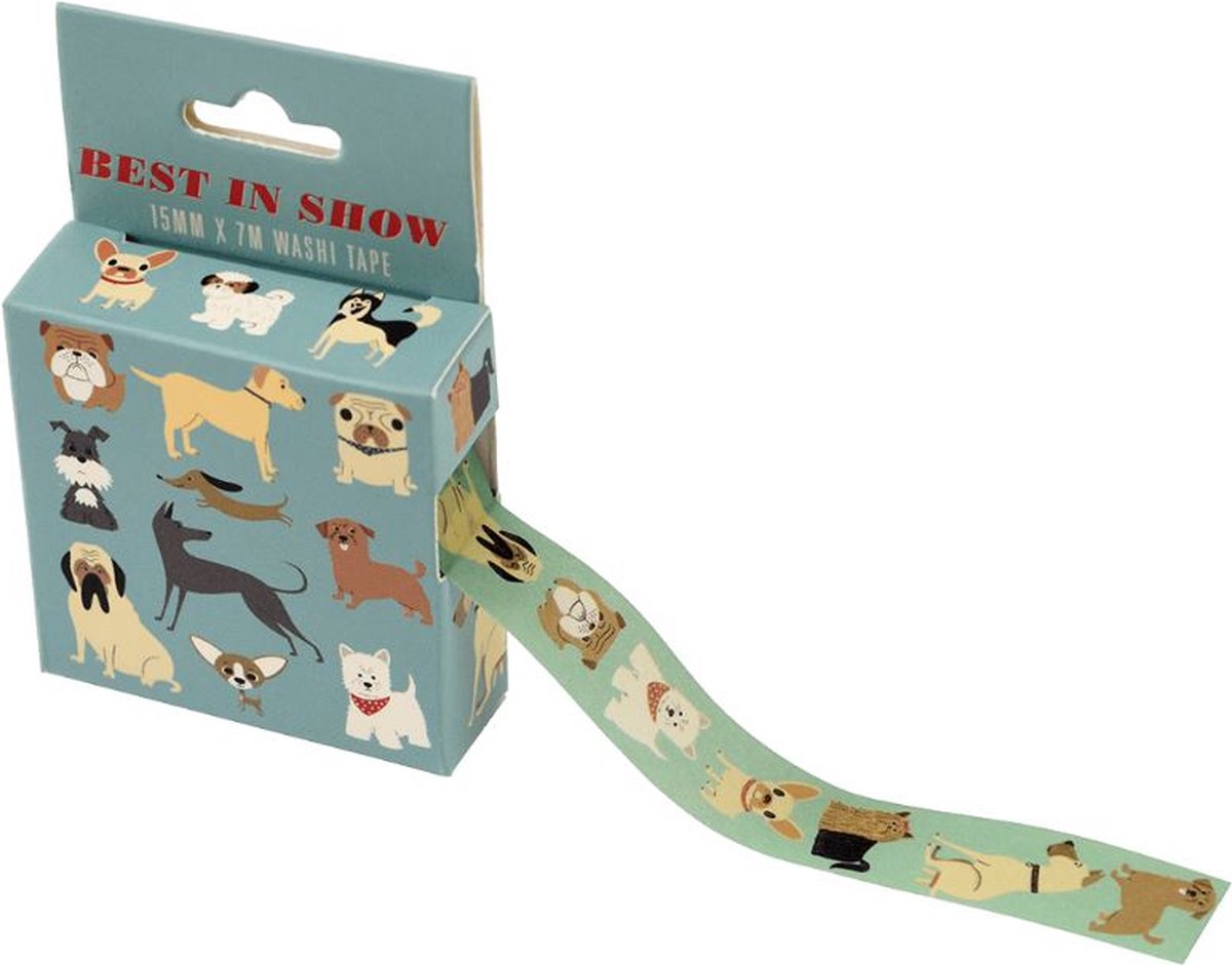 masking tape Best in Show Honden decoratie washi papier tape 15 mm x 7 m