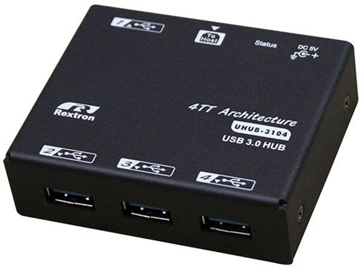 Rextron RX1016 Metalen USB 3.0 Hub 4-Poorts