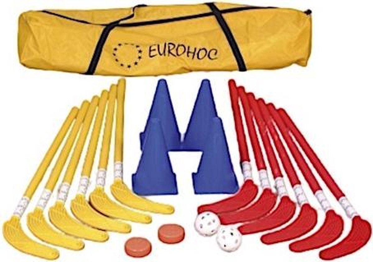   Hockeyset Junior 75 Cm Rood/geel/blauw 20-delig