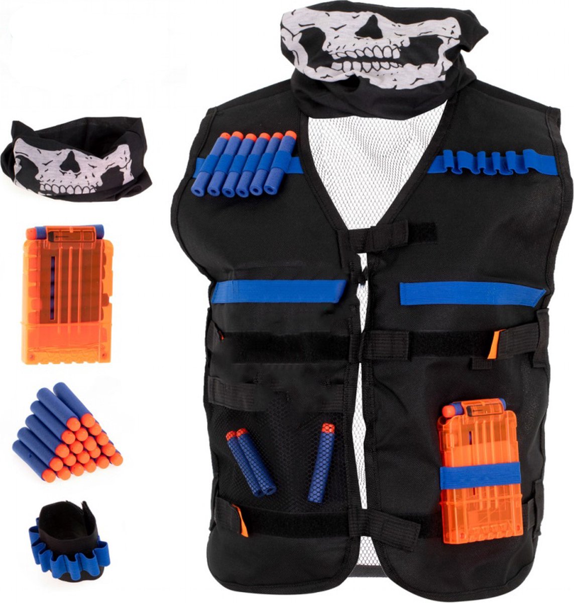 Tactical Vest - Geschik voor Nerf - Dartwerpers - Speelgoed Blaster - Schietspeelgoed - Inclusief Pijltjes, Magazijn & Bandana -  