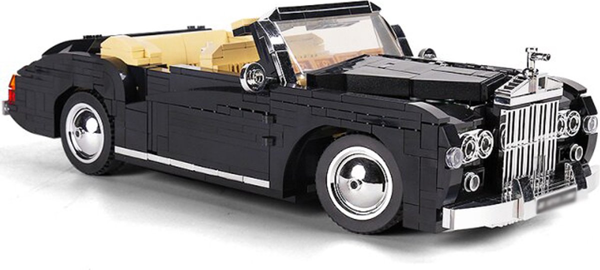 Rhydo® Rolls Royce Auto Lego - 1096 Stenen - Bouwpakket Speelgoedauto - Speelgoedvoertuig - Racewagen - 32 cm Lang - Zwart