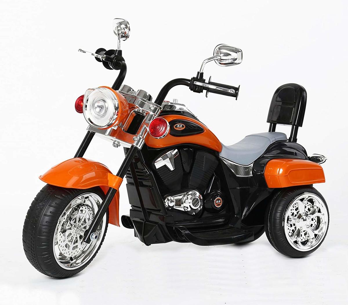 RICCO TR1501 Kids 3 Wheel Chopper Trike Motorfiets Elektrische motor LED-verlichting en muziek (ORANJE) accuvoertuig