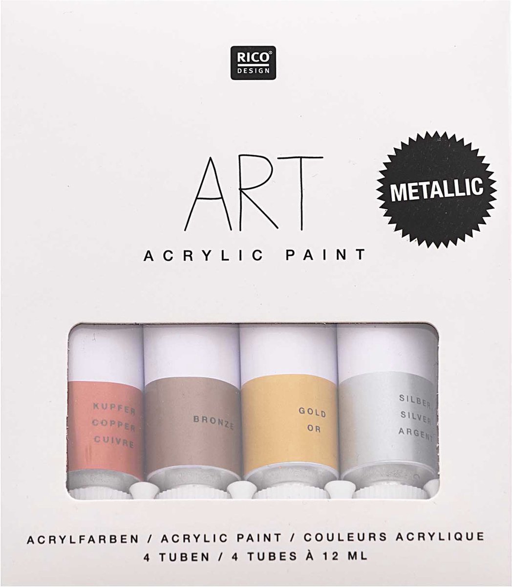 ART ACRYLIC SET CELEBRATION METALLIC 4 X 12ML ACRYLVERF