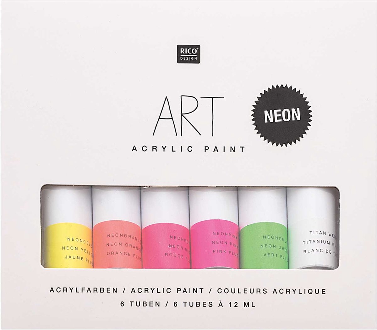 ART ACRYLIC SET NEON 6 X 12ML