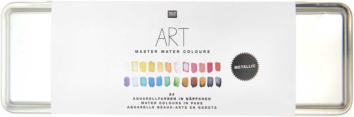 Art Master Aquarelvef Set Metallic 24 halve napjes