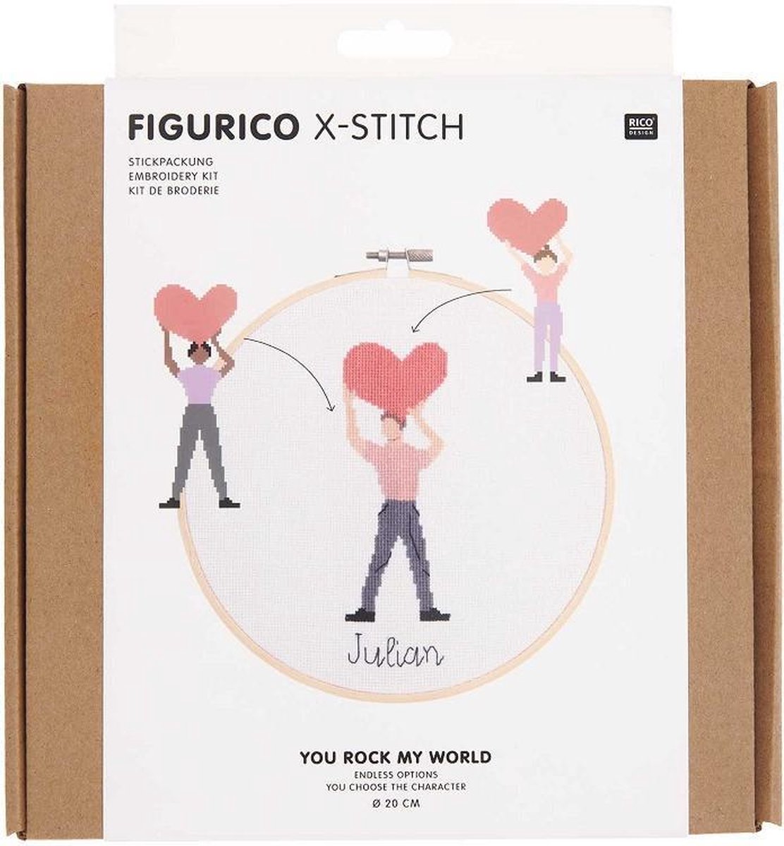 Borduurpakket you rock my world van rico Design 100114 incl. een borduurring