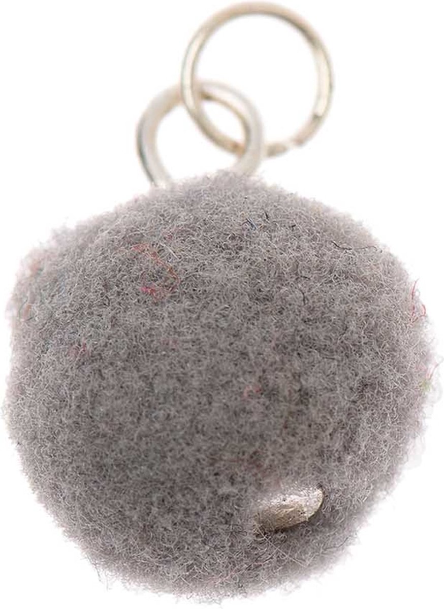 Pompon voor sieraden of decoratie 12mm Grey met zilverkleurig oog