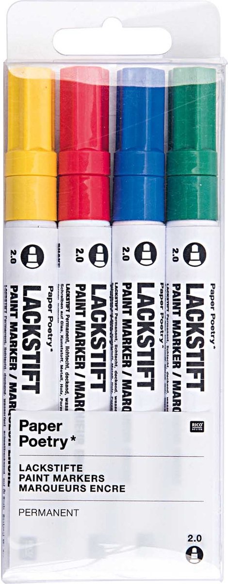 RICO DESIGN PAINT MARKER SET MULTICOLOUR 2MM 4 ST.