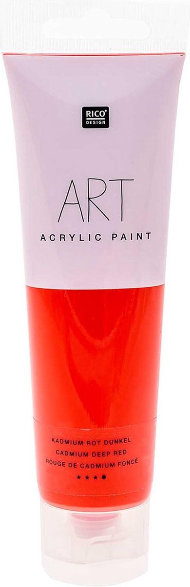 Rico Design ART Series - Diep Rood - 100 ML - Eersteklas Acrylverf - Verf - Verf voor Kinderen en Volwassenen - Knutselen - Schilderen met Acrylverf - Hobby - DIY - Hobby en Creatief Volwassenen