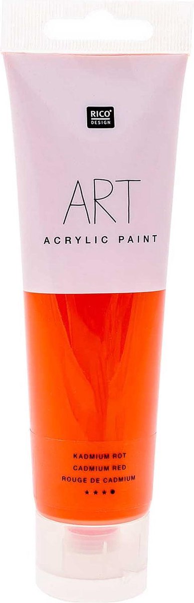 Rico Design ART Series - Rood - 100 ML - Eersteklas Acrylverf - Verf - Verf voor Kinderen en Volwassenen - Knutselen - Schilderen met Acrylverf - Hobby - DIY - Hobby en Creatief Volwassenen