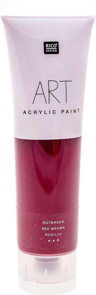 Rico Design ART Series - Rood Bruin - 100 ML - Eersteklas Acrylverf - Verf - Verf voor Kinderen en Volwassenen - Knutselen - Schilderen met Acrylverf - Hobby - DIY - Hobby en Creatief Volwassenen